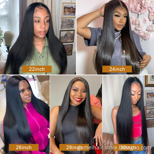 100% Raw Virgin Indian Hair Wigs Bone Straight 13X4 13X6 Lace Frontal Real Human Hair Wig